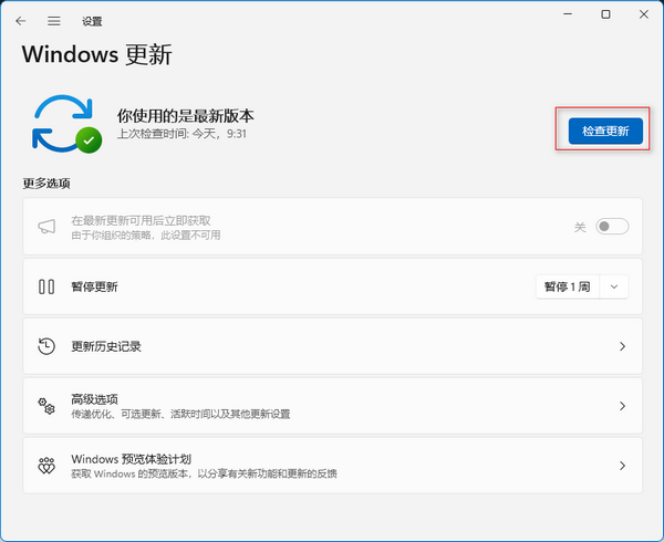 更新Windows 11